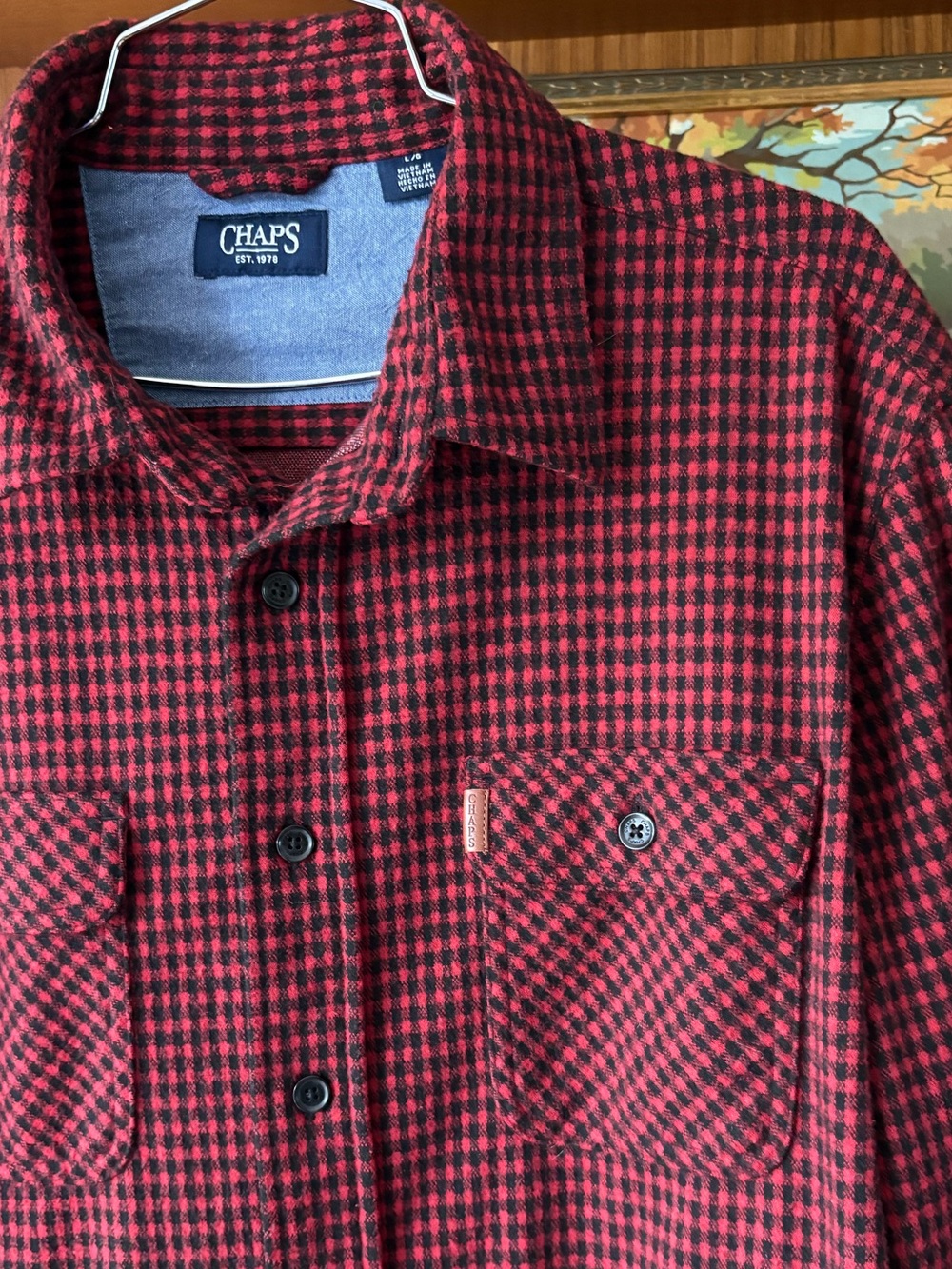 Chaps Ralph Lauren Buffalo Check Button Down L - Picture 2 of 7